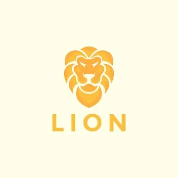 Head orange gradient lion strong logo design vector graphic symbol icon ill.. Stock Illustration