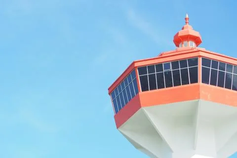 Head of Orange lighthouse Stock Photos