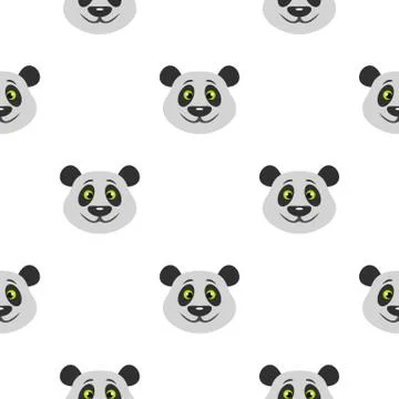 Head of panda bear pattern seamless 库存插图