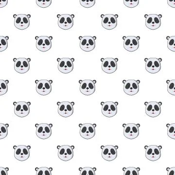 Head of panda pattern, cartoon style 库存插图