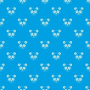 Head of panda pattern seamless blue 库存插图
