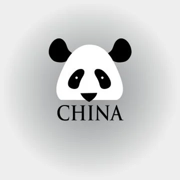 Head panda sign Illustrazione stock