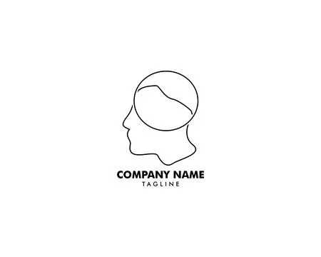 Head people art line logo design template Stock-Illustration