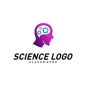 Head People with Gear Logo Vector Template. Brain, Creative mind with Mechani Stock Illustration