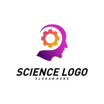 Head People with Gear Logo Vector Template. Brain, Creative mind with Mechani Stock Illustration