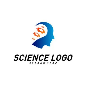 Head People with Gear Logo Vector Template. Brain, Creative mind with Mechani Stock Illustration
