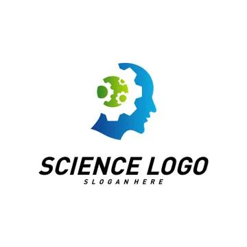 Head People with Gear Logo Vector Template. Brain, Creative mind with Mechani Illustrazione stock