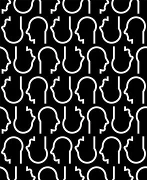 Head people Pattern. Face Persons Background Stock Illustration