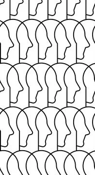 Head people Pattern. Face Persons Background Stock Illustration