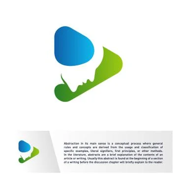 Head People with Play Logo Vector Template. Brain, Creative mind With Media I Stock Illustration