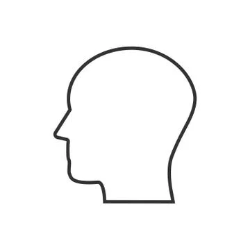 Head, people, profile icon. Vector illustration, flat design. Stock Illustration
