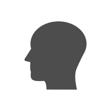 Head, people, profile icon. Vector illustration, flat design. Illustrazione stock