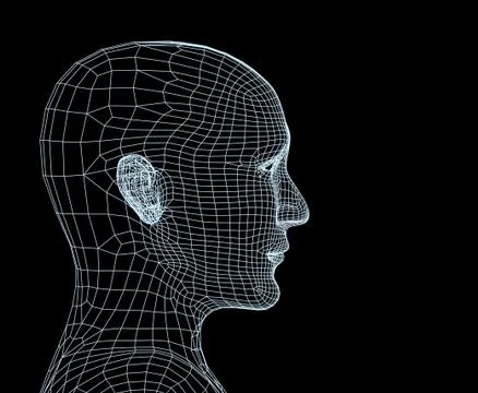 Head of the person from a 3d grid Stock Illustration