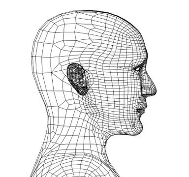 Head of the person from a 3d grid イラスト素材