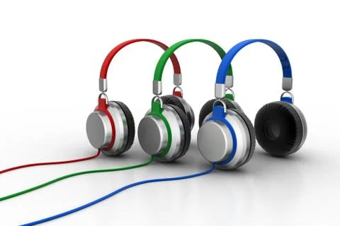 Head phone with cable Grats Stockgrafik