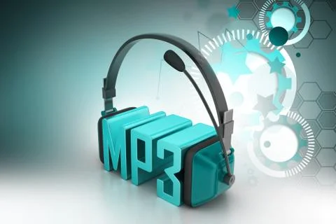Head phone with mp3 Stock Illustration