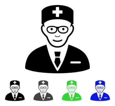Head Physician Flat Icon イラスト素材