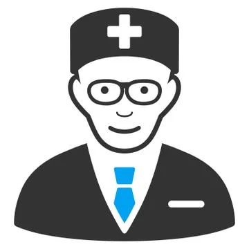 Head Physician Flat Icon Stock Illustration