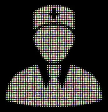 Head Physician Halftone Collage of Circles イラスト素材