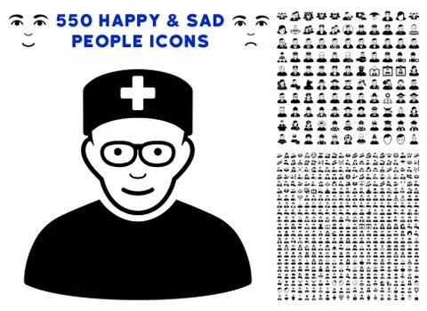 Head Physician Icon with Bonus Stock Illustration