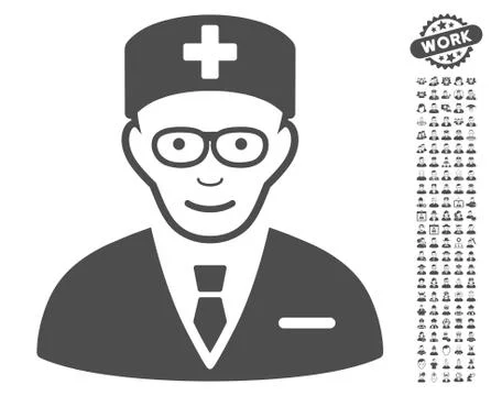 Head Physician Vector Icon With Bonus Stock Illustration
