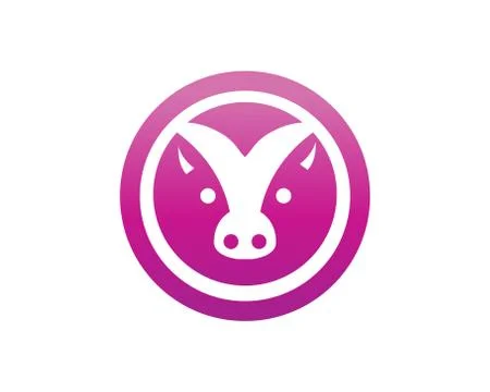 Head pig Vector Illustration Pet Shop Icon logo and symbols Stock Illustration
