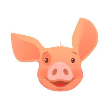 Head of pink pig Illustrazione stock
