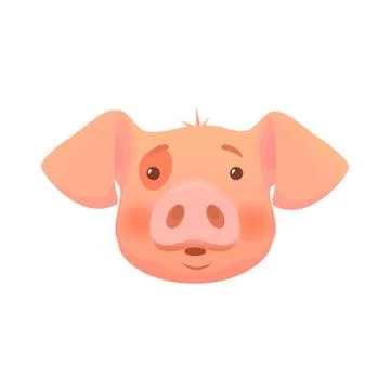 Head of pink pig Stock Illustration