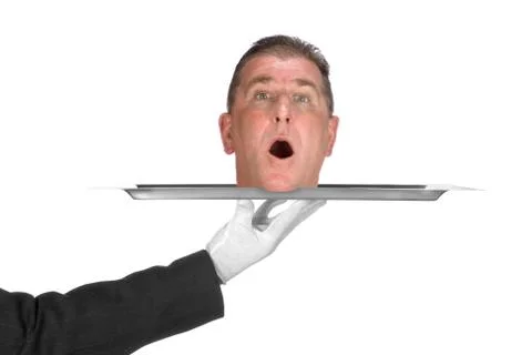 Head on a platter Stock-Fotos