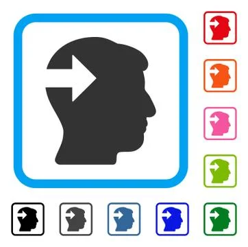 Head Plug-In Arrow Framed Icon Stock Illustration