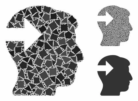 Head plug-in arrow Mosaic Icon of Ragged Elements 스톡 일러스트