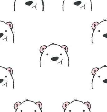 Head Polar bear seamless pattern Illustrazione stock