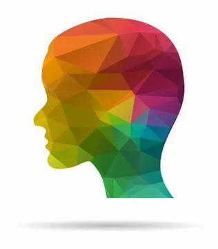 Head poly icon Stock Illustration