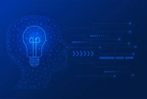 Head polygon business Idea Stock Illustration