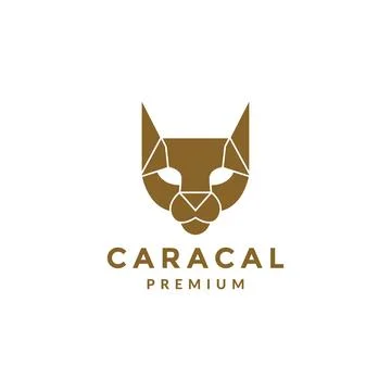 Head polygon caracal logo design Stock Illustration
