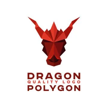 Head Polygon dragon origami vector logo professional quality excellent Stock Illustration