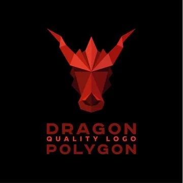 Head Polygon dragon origami vector logo professional quality excellent Stock Illustration