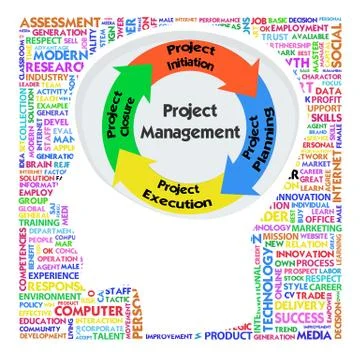 Head with prince2 model for project management Stock Illustration