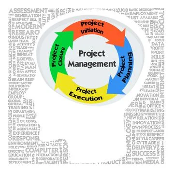 Head with prince2 model for project management Stock Illustration