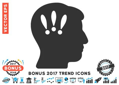 Head Problems Flat Icon With 2017 Bonus Trend Stock Illustration