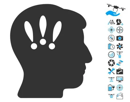 Head Problems Pictograph with Bonus 스톡 일러스트