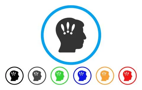 Head Problems Rounded Icon 스톡 일러스트