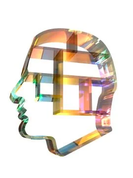 Head profile with brain compartments Stock-Illustration