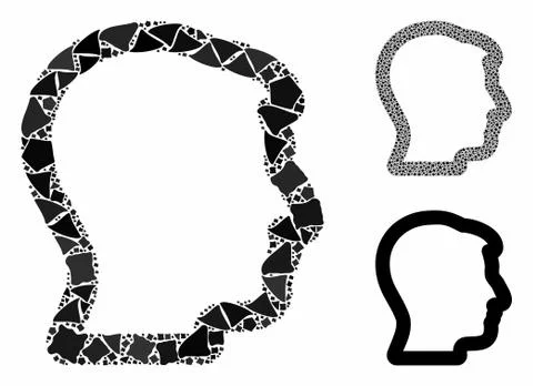 Head profile Composition Icon of Tuberous Elements イラスト素材