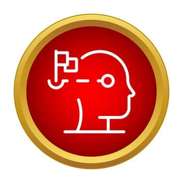 Head profile planning path to target goal 스톡 일러스트