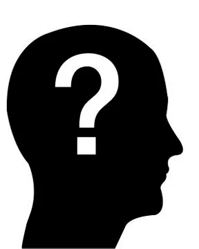 Head in profile with a question mark, illustration Stock Illustration