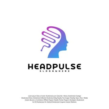 Head Pulse logo vector, Head intelligence logo designs concept vector Stock Illustration
