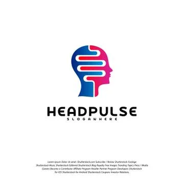 Head Pulse logo vector, Head intelligence logo designs concept vector Stock Illustration