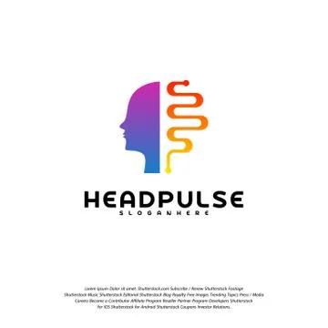 Head Pulse logo vector, Head intelligence logo designs concept vector Stock Illustration