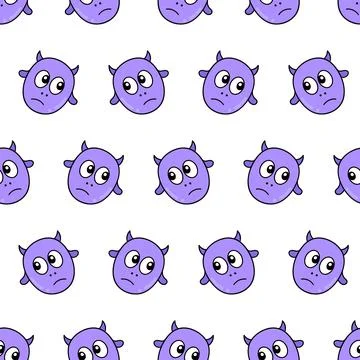 Head purple sheep seamless repeat pattern. background illustration Stock Illustration